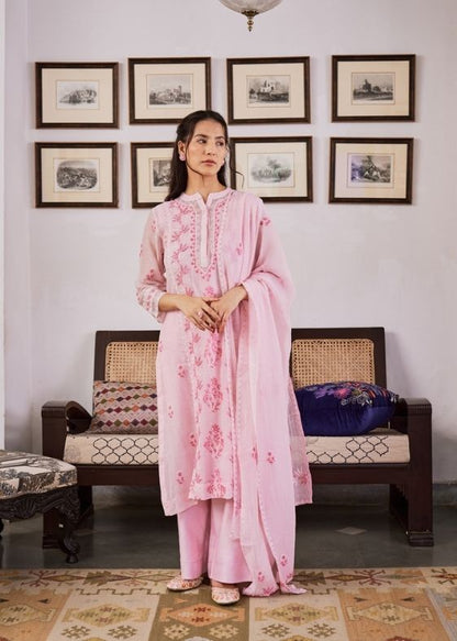 Pink Chanderi Suit