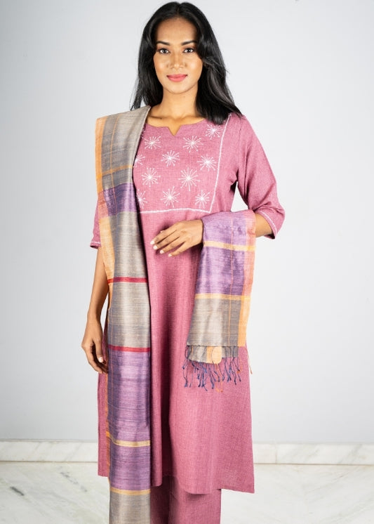 Royal Purple Star burst Yoke Dress