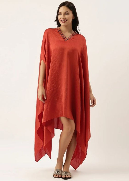 Rust Orange Kaftan Dress-AS0471