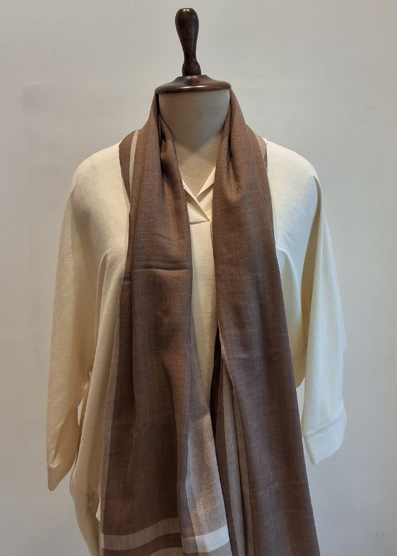 Brown and Beige checks Cashmersilk Stole