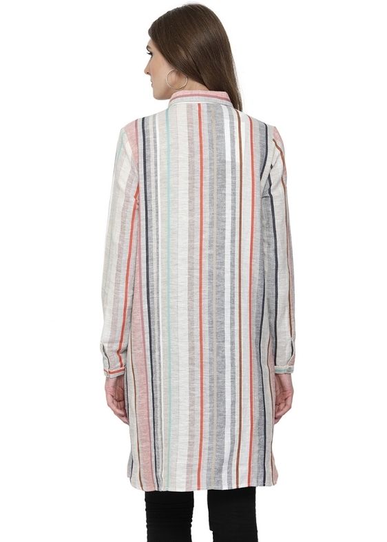 Multicolor stripes long kurta