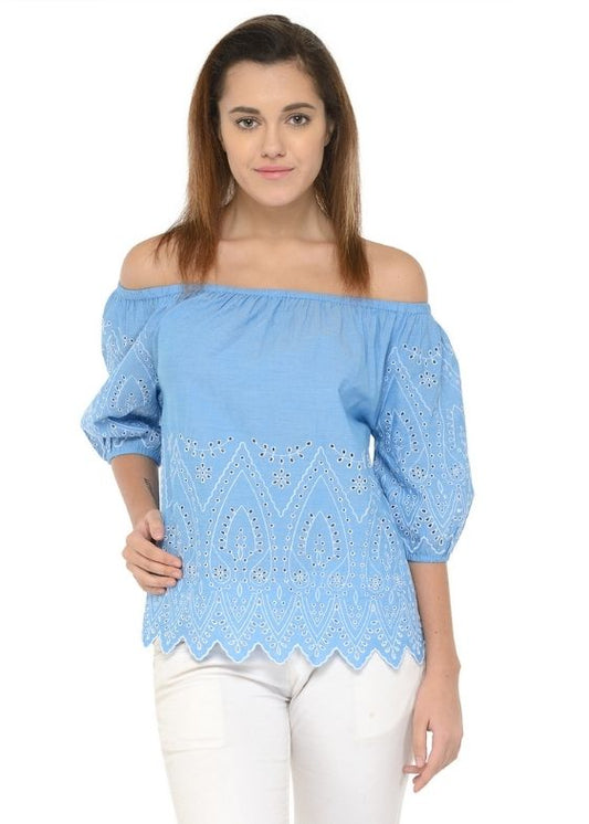 Blue cotton blouse