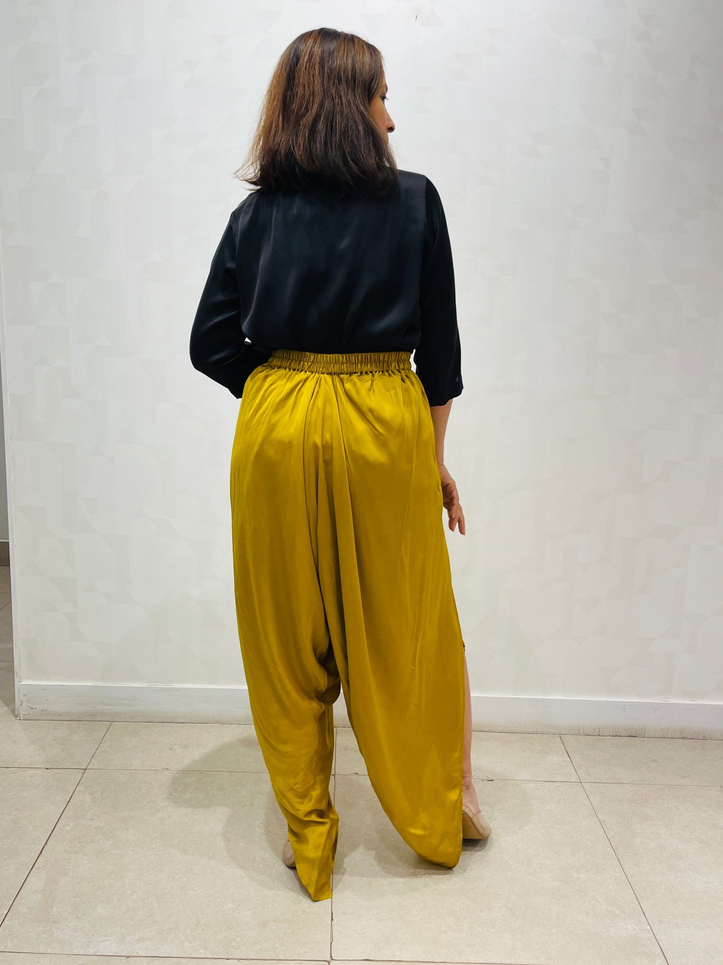 Gold modal silk dhoti pant