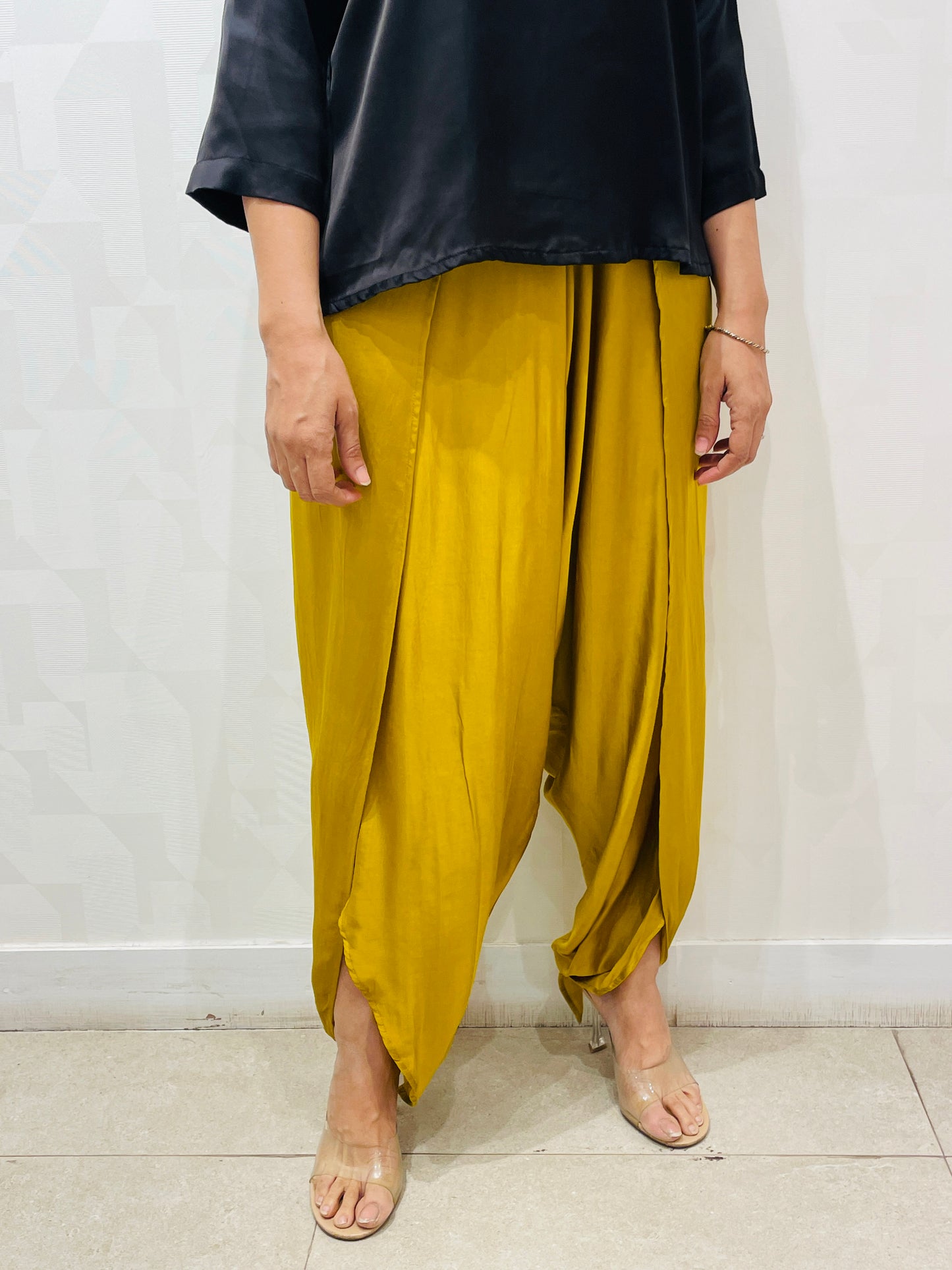 Gold modal silk dhoti pant