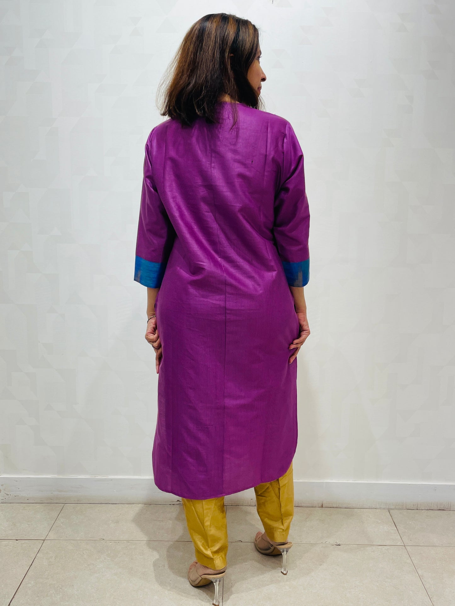 violet deepam neck long kurta