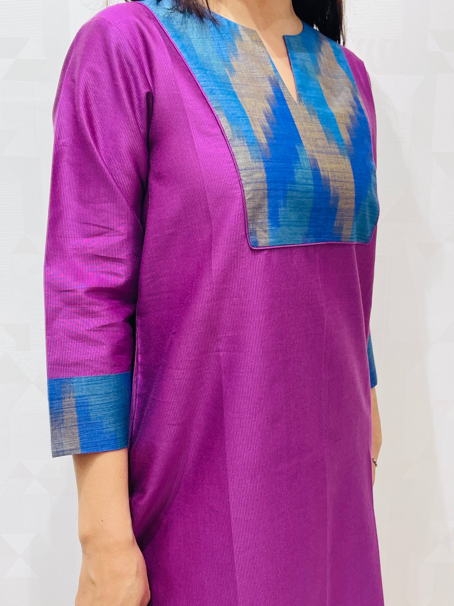 violet deepam neck long kurta