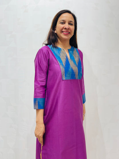 violet deepam neck long kurta