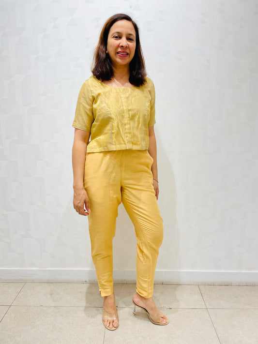 Gold tissue blouse